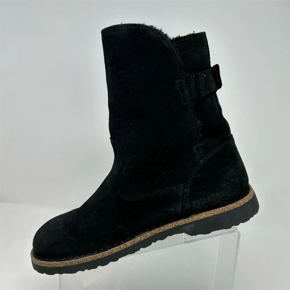 Birkenstock Uppsala Shearling Womens Mid-Calf Winter Boots Black Buckle EU 40 - Picture 3 of 11